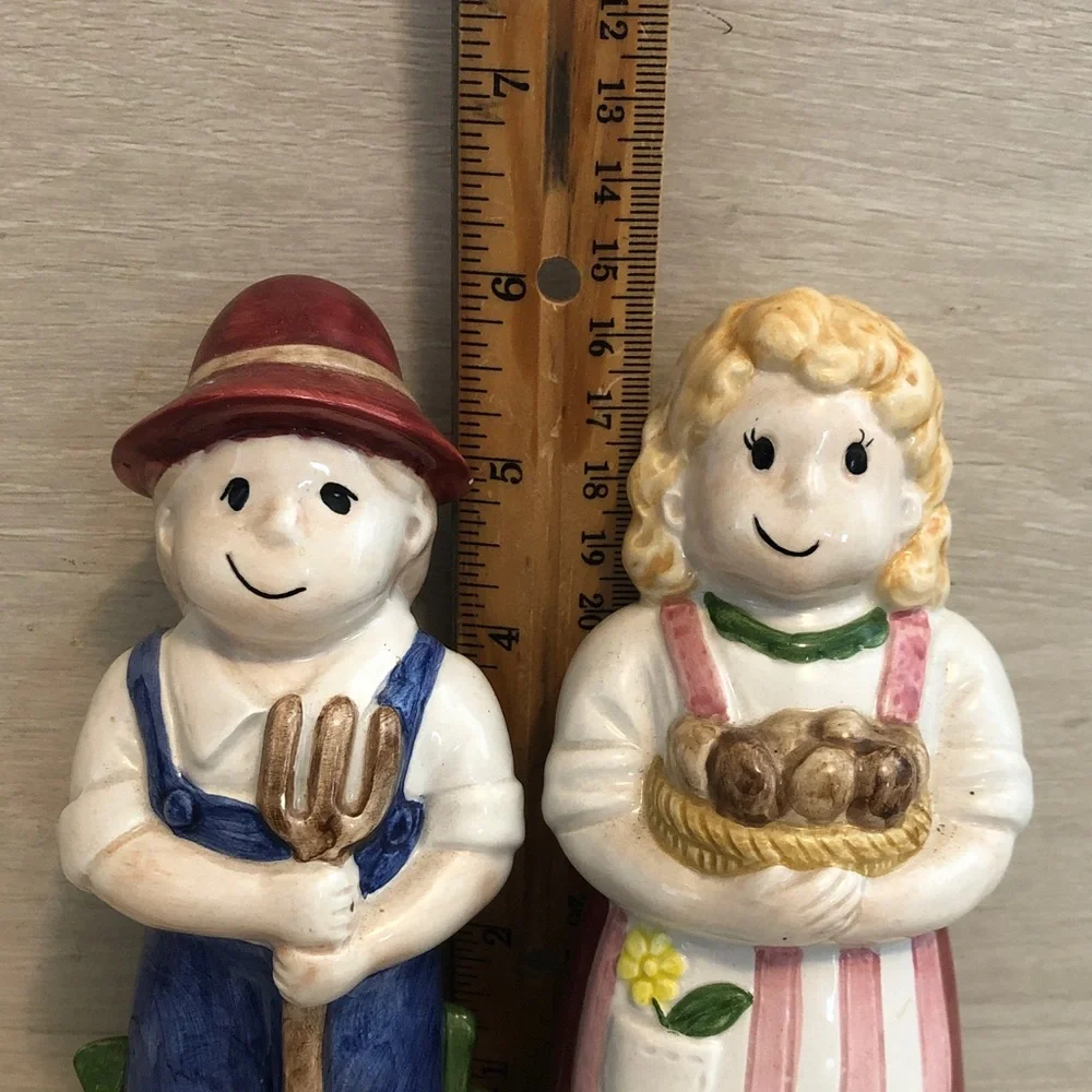 Vintage Noritake Salt & Pepper Shakers  Dutch Country Couple 6” Farmer & Wife